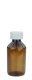 150 ml PET-Laborflasche KISI braun, Ø 52,4 mm, Verschluss weiß