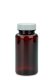 150 ml PET-Packer Schraubdose braun (38/400) – mit Pressure-Sensitive-Einlage, Deckel weiß, glänzend