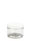 150 ml PET-Cylindrical Zylinderdose klar (70/400) – Deckel weiß, glänzend, Dichtkonus