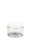 150 ml R-PET-Cylindrical Zylinderdose klar (70/400) – Deckel weiß, glänzend, EPE-Einlage