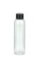 150 ml R-PET-Flasche transparent, Ø 42,2 mm, Schraubverschluss schwarz