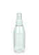 150 ml R-PET-Flasche transparent, Ø 46,2 mm, Sprühzerstäuber weiß, geriffelt