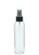 150 ml R-PET-Flasche transparent, Ø 42,2 mm, Sprühzerstäuber schwarz, geriffelt