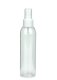 150 ml R-PET-Flasche transparent, Ø 42,2 mm, Sprühzerstäuber weiß, glatt