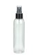 150 ml PET-Flasche transparent, Ø 42,2 mm, Sprühzerstäuber schwarz, glatt