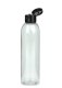 200 ml R-PET-Flasche transparent, Ø 45,8 mm, Klappverschluss schwarz