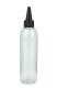 200 ml R-PET-Dosierflasche transparent, Ø 45,8 mm, Schraubkappe schwarz