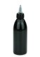 200 ml PET-Dosierflasche schwarz, Ø 50,4 mm, On/Off-Verschluss (schwarz/transparent)