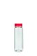200 ml PET-Weithals-Smoothie-Flasche transparent, Ø 48,0 mm, Verschluss rot