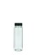 200 ml PET-Weithals-Smoothie-Flasche transparent, Ø 48,0 mm, Verschluss schwarz