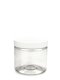 200 ml PET-Cylindrical Zylinderdose klar (70/400) – Deckel weiß, matt, EPE-Einlage