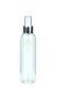 200 ml R-PET-Flasche transparent, Ø 45,8 mm, Lotionpumpe weiß/Metall
