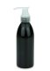 200 ml PET-Flasche schwarz, Ø 50,4 mm, Seifenpumpe transparent