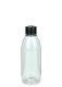 200 ml R-PET-Flasche transparent, Ø 50,4 mm, Schraubverschluss schwarz