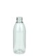 200 ml R-PET-Flasche transparent, Ø 50,4 mm, Alu-Schraubkappe silber