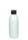 200 ml R-PET-Flasche weiß, Ø 50,4 mm, Schraubverschluss schwarz