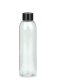 200 ml R-PET-Flasche transparent, Ø 45,8 mm, Schraubverschluss schwarz