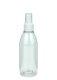 200 ml R-PET-Flasche transparent, Ø 50,4 mm, Sprühzerstäuber weiß, geriffelt