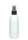 200 ml R-PET-Flasche weiß, Ø 50,4 mm, Sprühzerstäuber schwarz, geriffelt