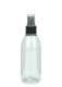 200 ml PET-Flasche transparent, Ø 50,4 mm, Sprühzerstäuber schwarz, geriffelt