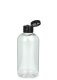 250 ml PET-Flasche transparent, Ø 58,0 mm, Klappverschluss schwarz