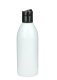 250 ml R-PET-Flasche weiß, Ø 54,5 mm, Disc-Top-Verschluss schwarz