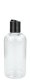 250 ml PET-Flasche transparent, Ø 58,0 mm, Disc-Top-Verschluss schwarz