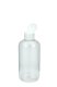 250 ml PET-Flasche transparent, Ø 58,0 mm, Klappverschluss, Softline matt weiß