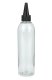 250 ml R-PET-Dosierflasche transparent, Ø 49,0 mm, Schraubkappe schwarz