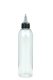250 ml PET-Dosierflasche transparent, Ø 49,0 mm, On/Off-Verschluss (schwarz/transparent)