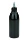 250 ml PET-Dosierflasche schwarz, Ø 54,5 mm, On/Off-Verschluss (schwarz/transparent)