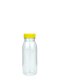 250 ml R-PET-Smoothie-Flasche transparent, Ø 54,0 mm, Verschluss gelb
