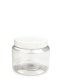 250 ml PET-Classic Tiegel klar (70/400) – Deckel weiß, glänzend, Dichtkonus