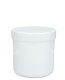 250 ml PP-Cremetiegel weiß, flach – Deckel weiß