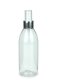 250 ml PET-Flasche transparent, Ø 54,5 mm, Lotionpumpe weiß/Metall