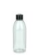 250 ml R-PET-Flasche transparent, Ø 54,5 mm, Schraubverschluss schwarz