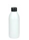 250 ml R-PET-Flasche weiß, Ø 54,5 mm, Schraubverschluss schwarz