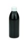 250 ml PET-Flasche schwarz, Ø 54,5 mm, Schraubverschluss mit Spritzeinsatz weiß