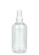 250 ml PET-Flasche transparent, Ø 58 mm, Sprühzerstäuber weiß, glatt