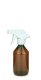 250 ml PET-Flasche braun, Ø 63 mm, Trigger-Sprühpistole, Einzelmodus weiß, geriffelt