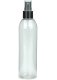 250 ml R-PET-Flasche transparent, Ø 49 mm, Sprühzerstäuber schwarz, glatt