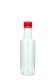 300 ml PET-Lebensmittelflasche transparent, Ø 58,0 mm, Verschluss rot