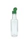 300 ml PET-Speiseöl-Flasche transparent, Ø 58,0 mm, Verschluss grün