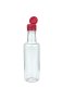 300 ml PET-Speiseöl-Flasche transparent, Ø 58,0 mm, Verschluss rot