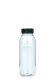 330 ml R-PET-Smoothie-Flasche transparent, Ø 57,6 mm, Verschluss schwarz
