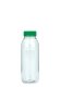 330 ml PET-Smoothie-Flasche transparent, Ø 57,6 mm, Verschluss grün