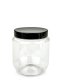 370 ml PET-Cremetiegel klar (70/400) – Deckel schwarz, glänzend, Induktionssiegel