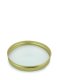 400 ml PET-Cylindrical Zylinderdose klar (70/400) – Alu-Deckel gold, matt, EPE-Einlage