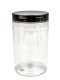 400 ml PET-Cylindrical Zylinderdose klar (70/400) – Deckel schwarz, glänzend, Dichtkonus
