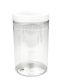 400 ml R-PET-Cylindrical Zylinderdose klar (70/400) – Deckel weiß, matt, EPE-Einlage